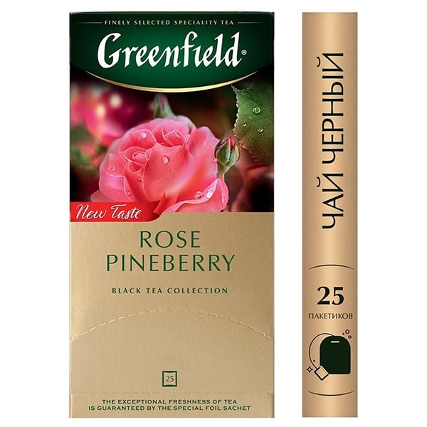 Чай Greenfield Rose Pineberry фруктовый листовой 25 пакетиков